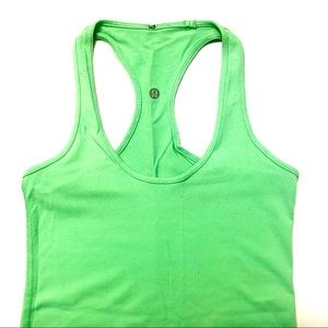 LULULEMON racerback tank top neon green size 4